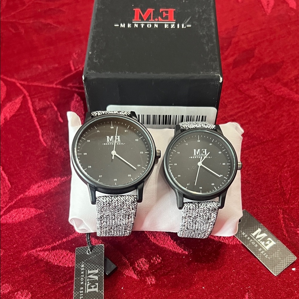Black and Gray His and Hers Watch Set